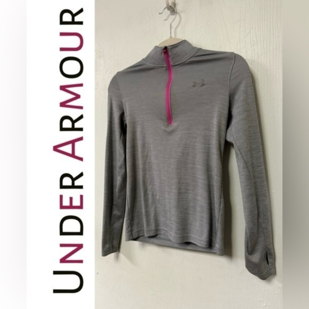 ❤️Under Armour Semi Fitted Heat Gear 1/4 Zip Athletic Pullover Top -Youth M-